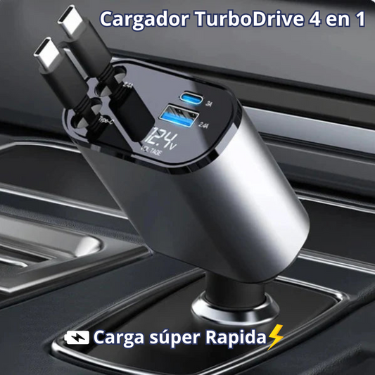 Cargador Retráctil TurboDrive 4 en 1