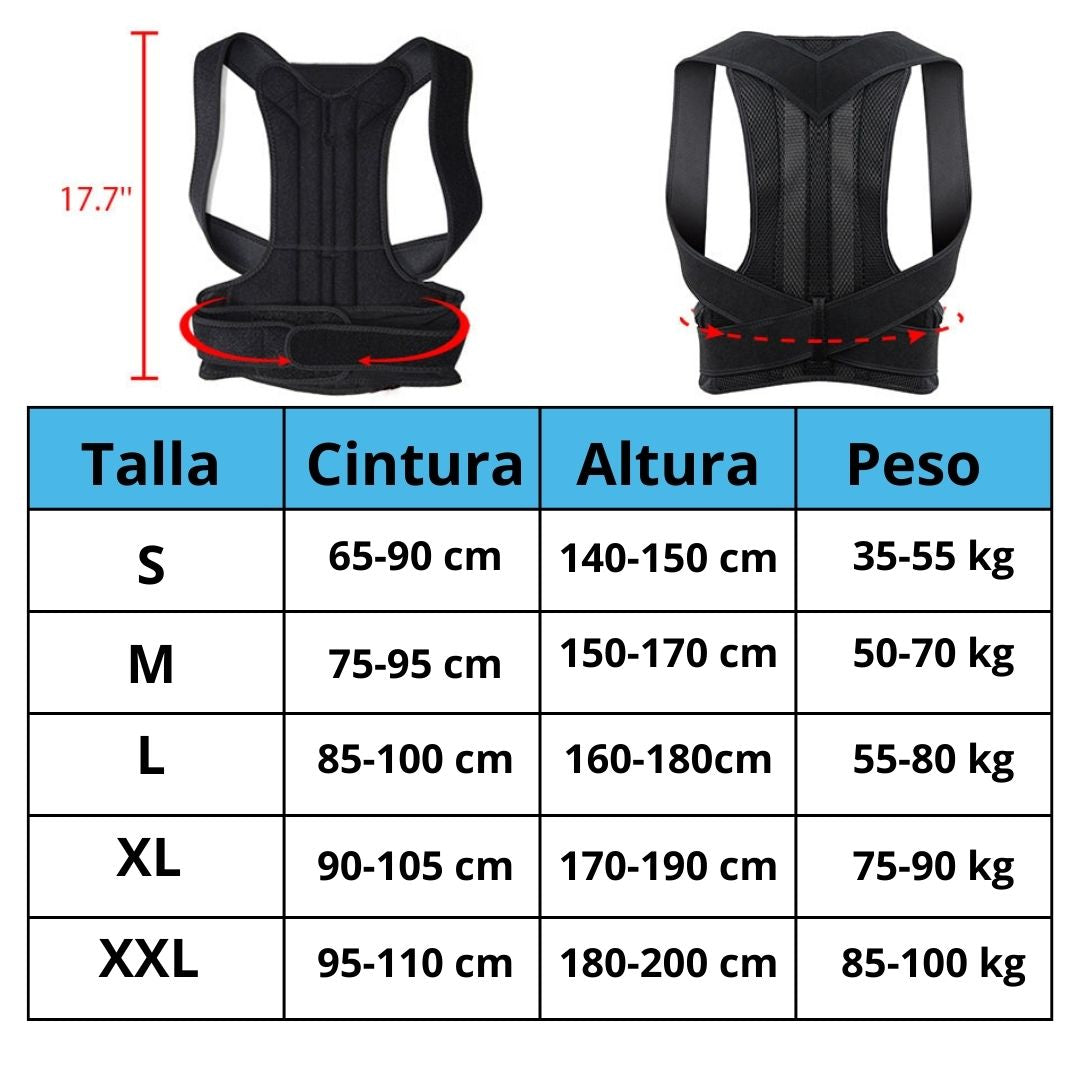 Corrector de Espalda,Mejora Postura con Soporte Lumbar